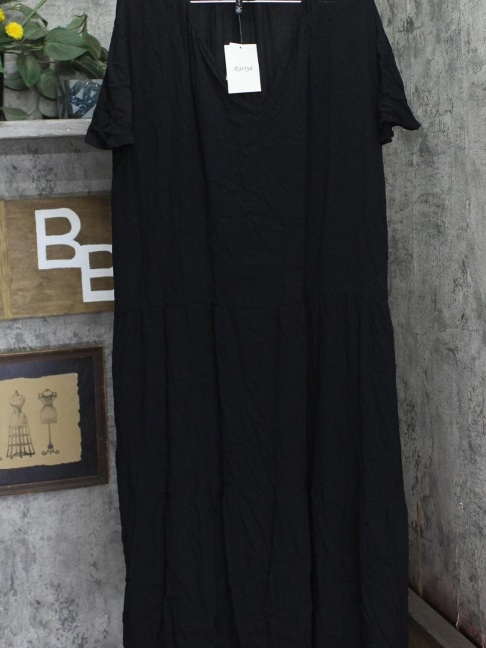 Raviya Short-Sleeve Textured Cover Up Dress 76672X Black 2X